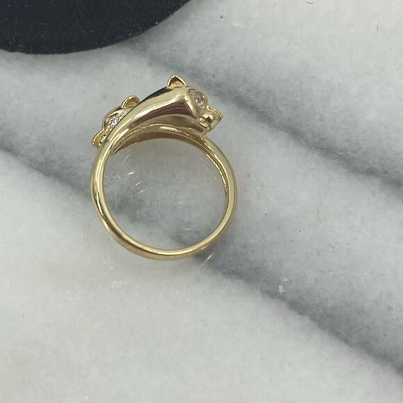 NWOT Gold plated over sterling double cat ring size 8 - Picture 2 of 3
